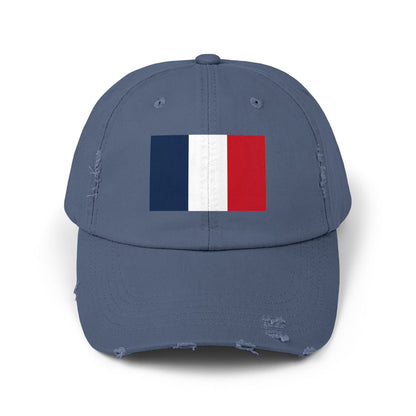 French Flag Distressed Cap - France Unisex Casual Hat - Europe