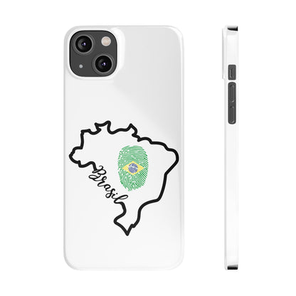 Capa de Celular iPhone X Slim, XR, XS, 7 a 15 - Branco - Bandeira Brasileira