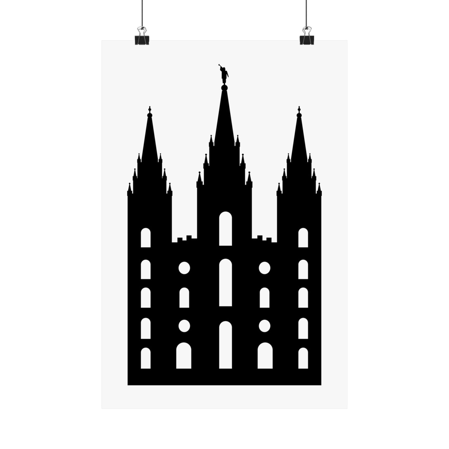 Black and White Salt Lake City Temple Art Print - Mormon Faith