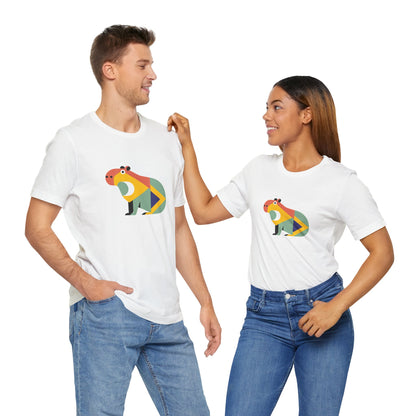 Colorful Capybara Unisex Tee - Fun Graphic Short Sleeve Shirt for Animal Lovers