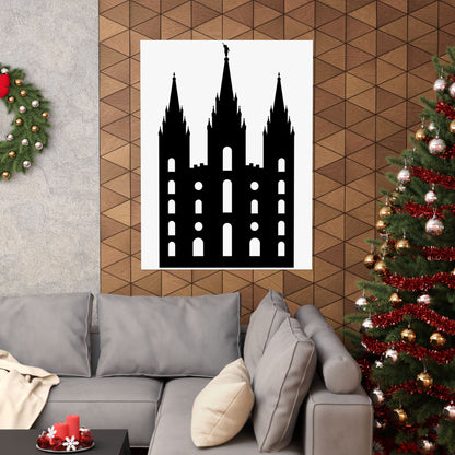 Black and White Salt Lake City Temple Art Print - Mormon Faith