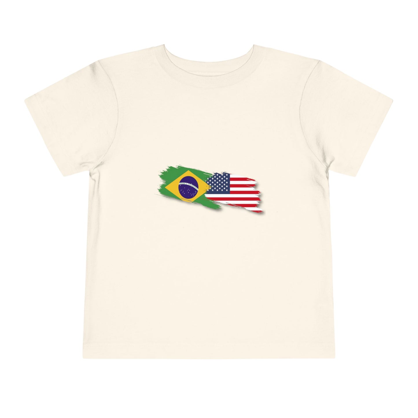 Toddler T-Shirt with Brazilian and American Flag Design - 2T to 5T - 2 a 5 anos