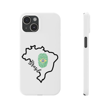 Capa de Celular iPhone X Slim, XR, XS, 7 a 15 - Branco - Bandeira Brasileira