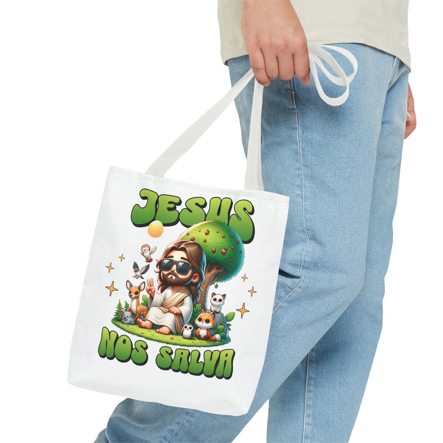 White Tote Bag - Family Bundle -  "Jesus nos Salva"