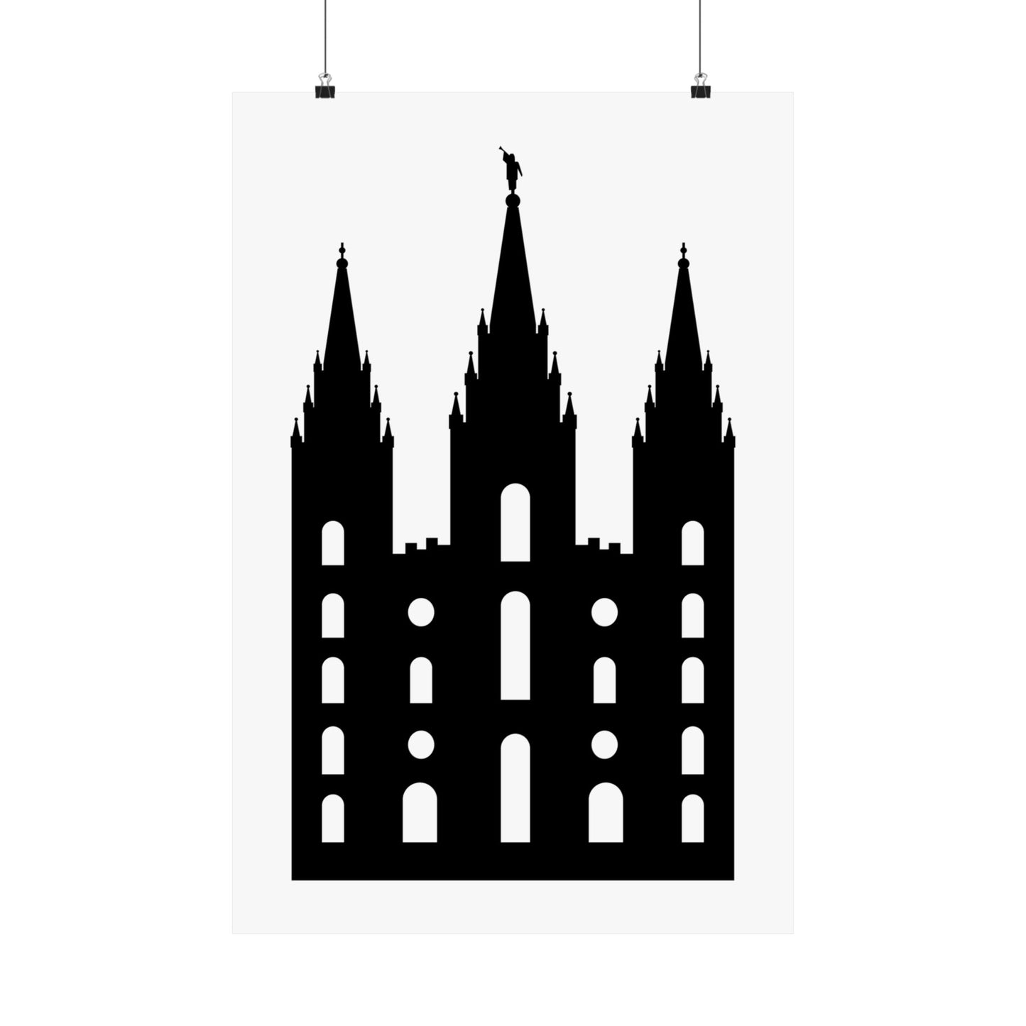 Black and White Salt Lake City Temple Art Print - Mormon Faith