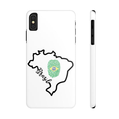 Capa de Celular iPhone X Slim, XR, XS, 7 a 15 - Branco - Bandeira Brasileira