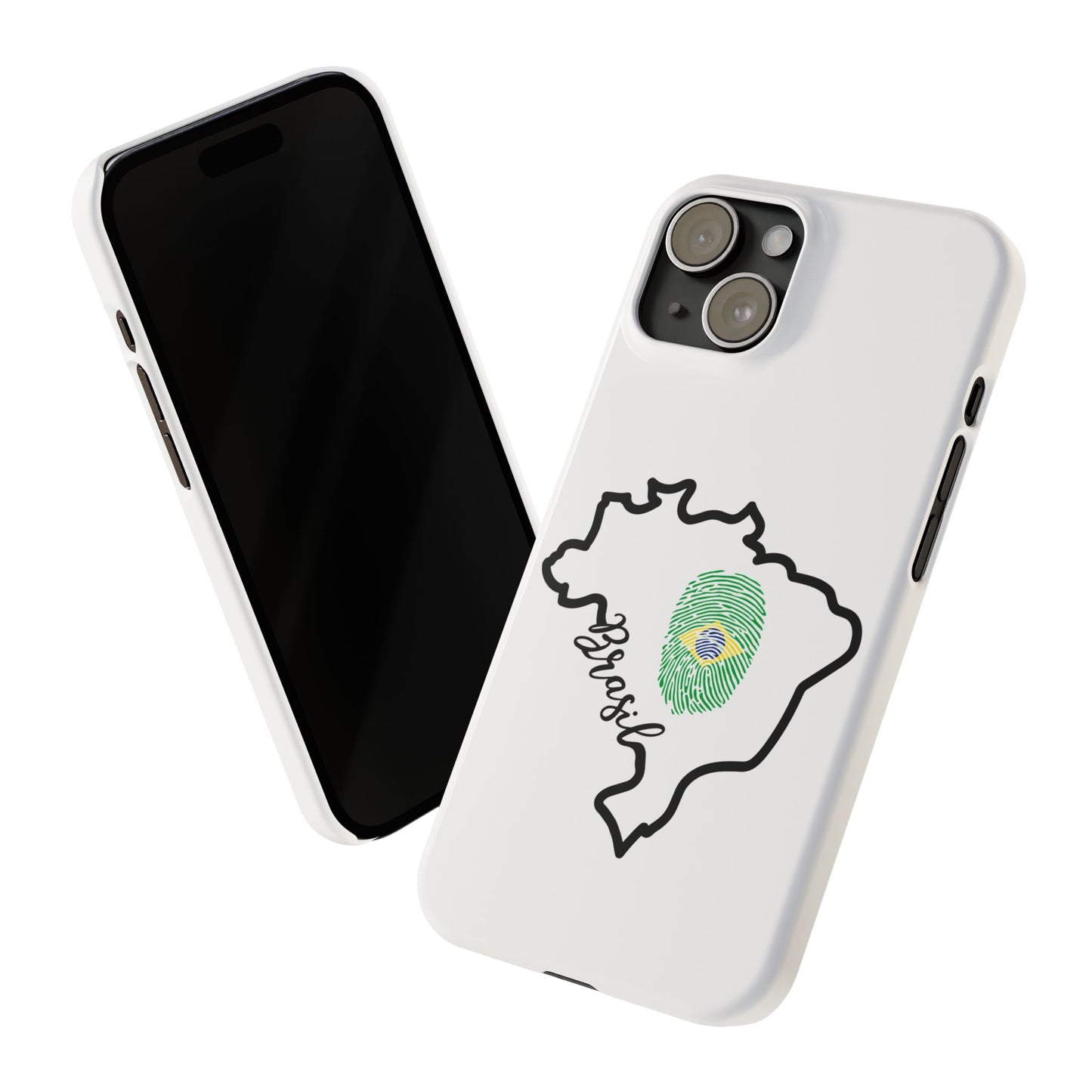 Capa de Celular iPhone X Slim, XR, XS, 7 a 15 - Branco - Bandeira Brasileira