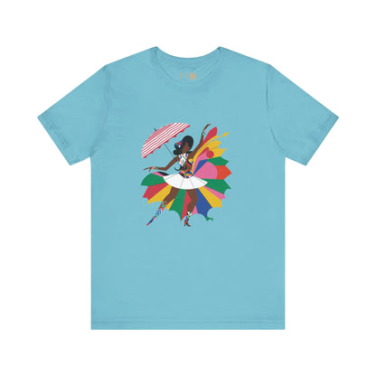 Colorful Umbrella Dance Unisex Jersey Tee