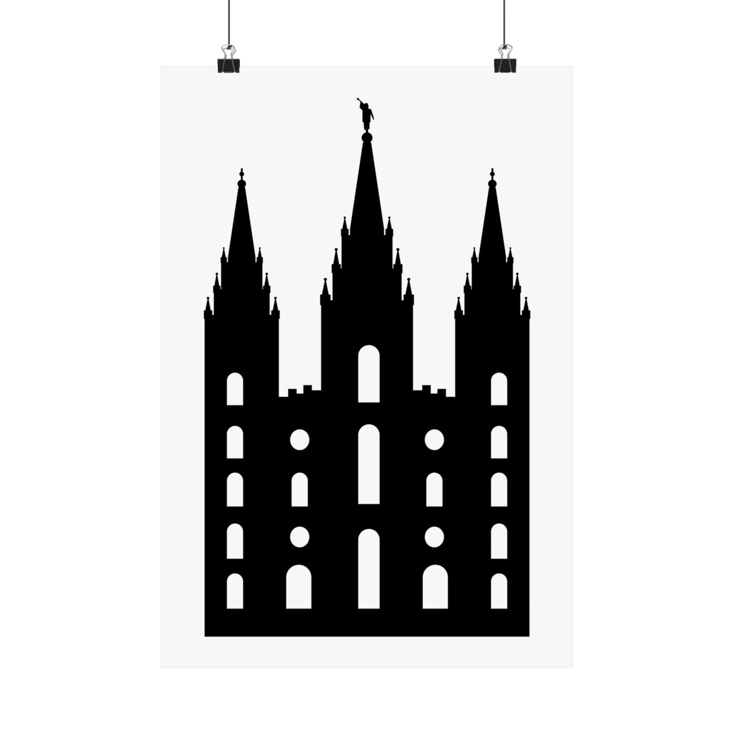 Black and White Salt Lake City Temple Art Print - Mormon Faith