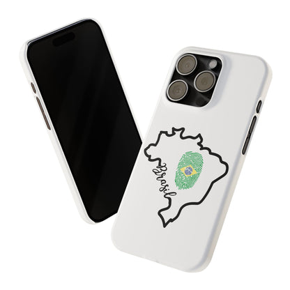 Capa de Celular iPhone X Slim, XR, XS, 7 a 15 - Branco - Bandeira Brasileira