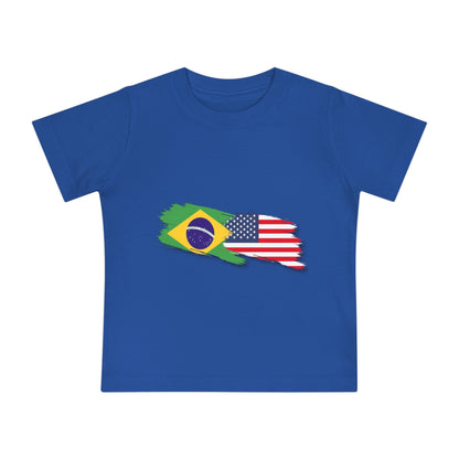 Adorable Brazilian Vibes Baby T-Shirt (3-24 Months) - Brasil/USA