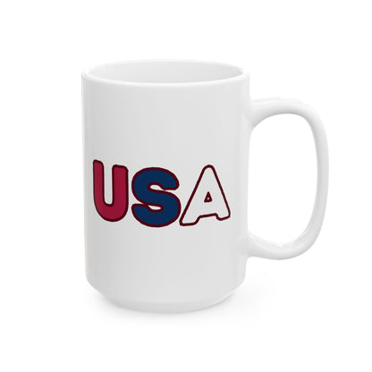 USA Patriotic Ceramic Mug - 11oz or 15oz - Perfect for Coffee Lovers