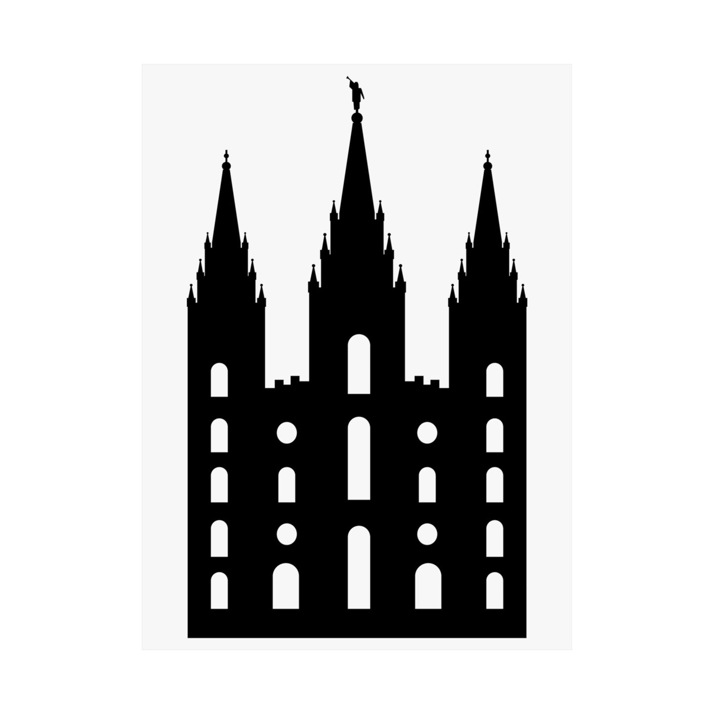 Black and White Salt Lake City Temple Art Print - Mormon Faith