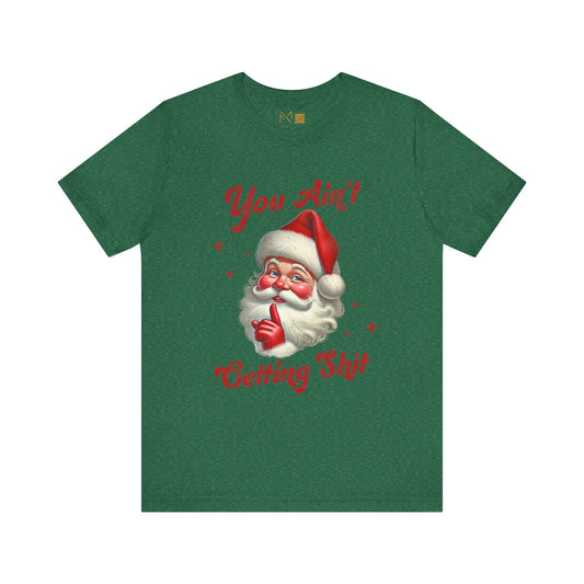 Holiday Humor Santa T-Shirt - You Ain t Getting S