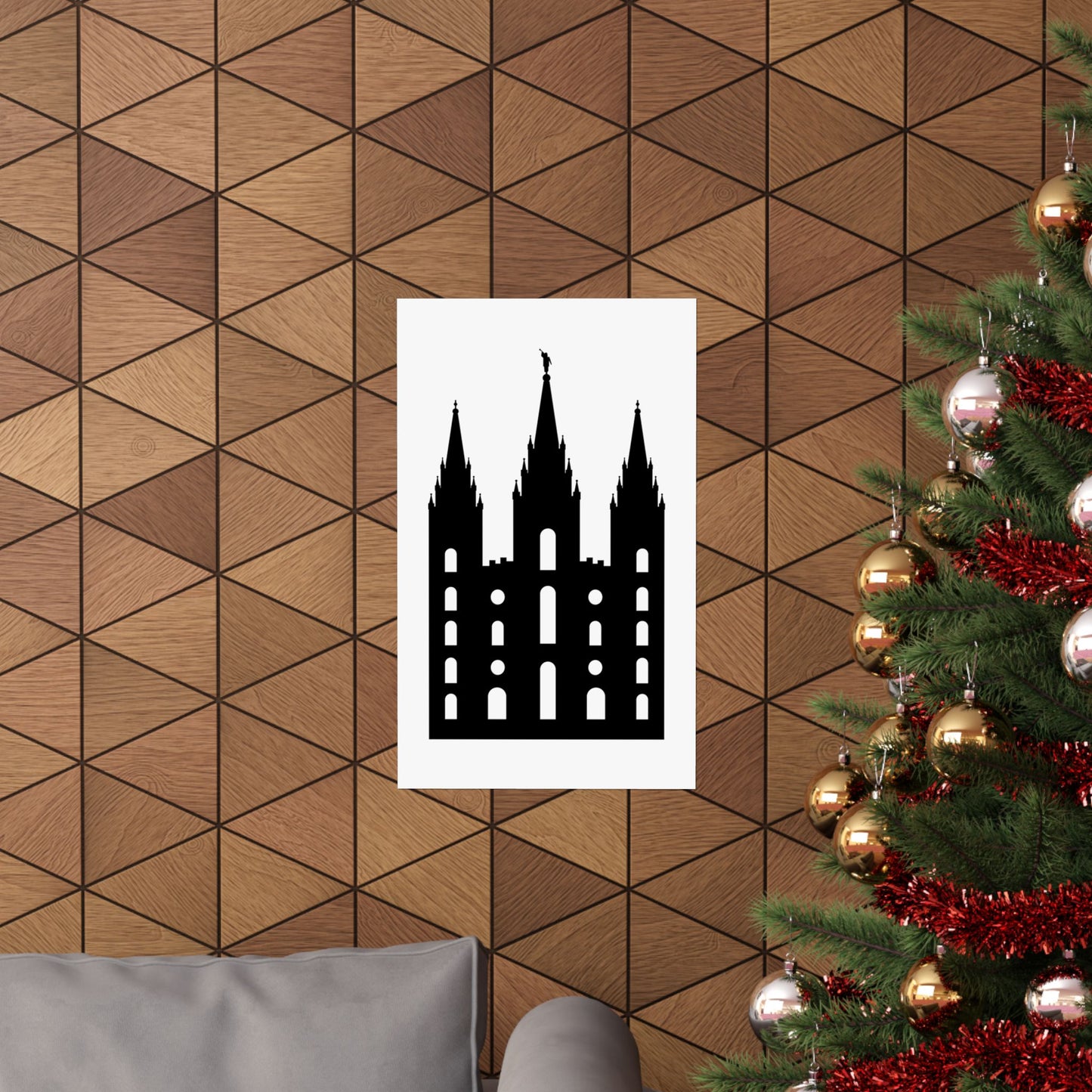 Black and White Salt Lake City Temple Art Print - Mormon Faith