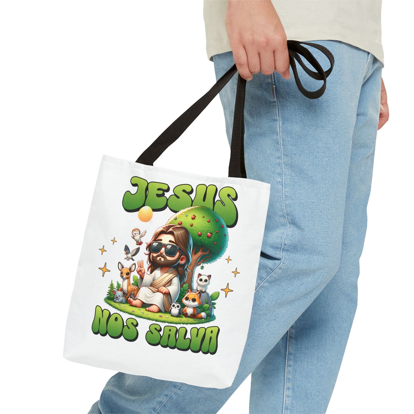 White Tote Bag - Family Bundle -  "Jesus nos Salva"