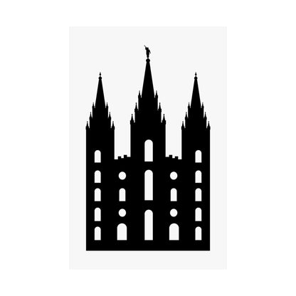 Black and White Salt Lake City Temple Art Print - Mormon Faith