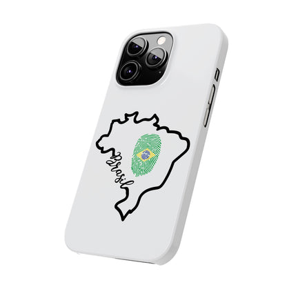 Capa de Celular iPhone X Slim, XR, XS, 7 a 15 - Branco - Bandeira Brasileira