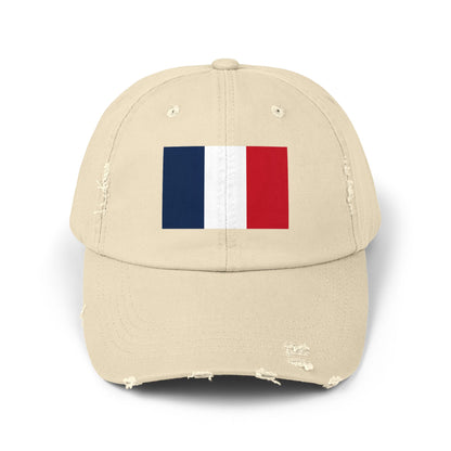 French Flag Distressed Cap - France Unisex Casual Hat - Europe