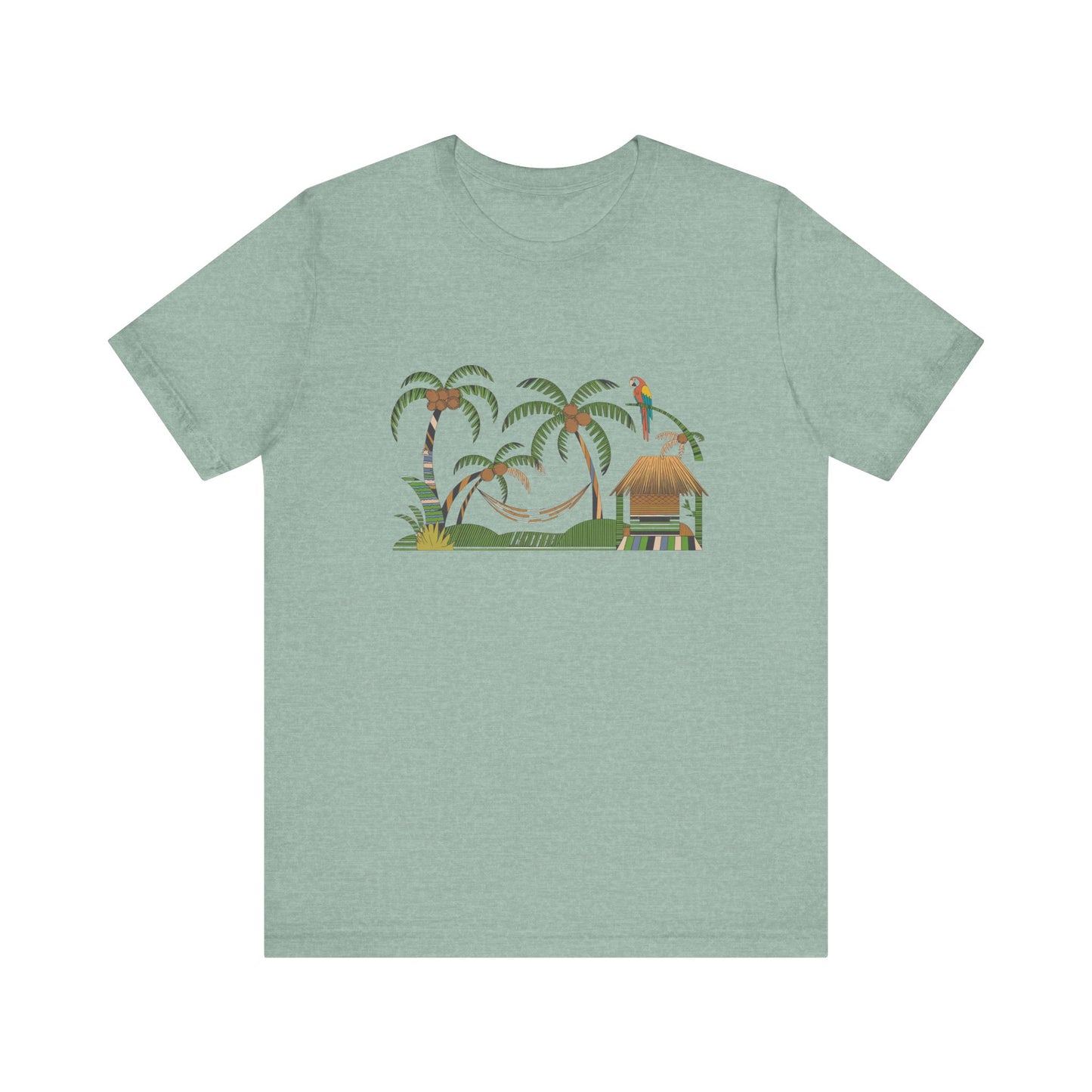 Unisex Tropical Paradise Graphic Tee - Relaxing  Vibes