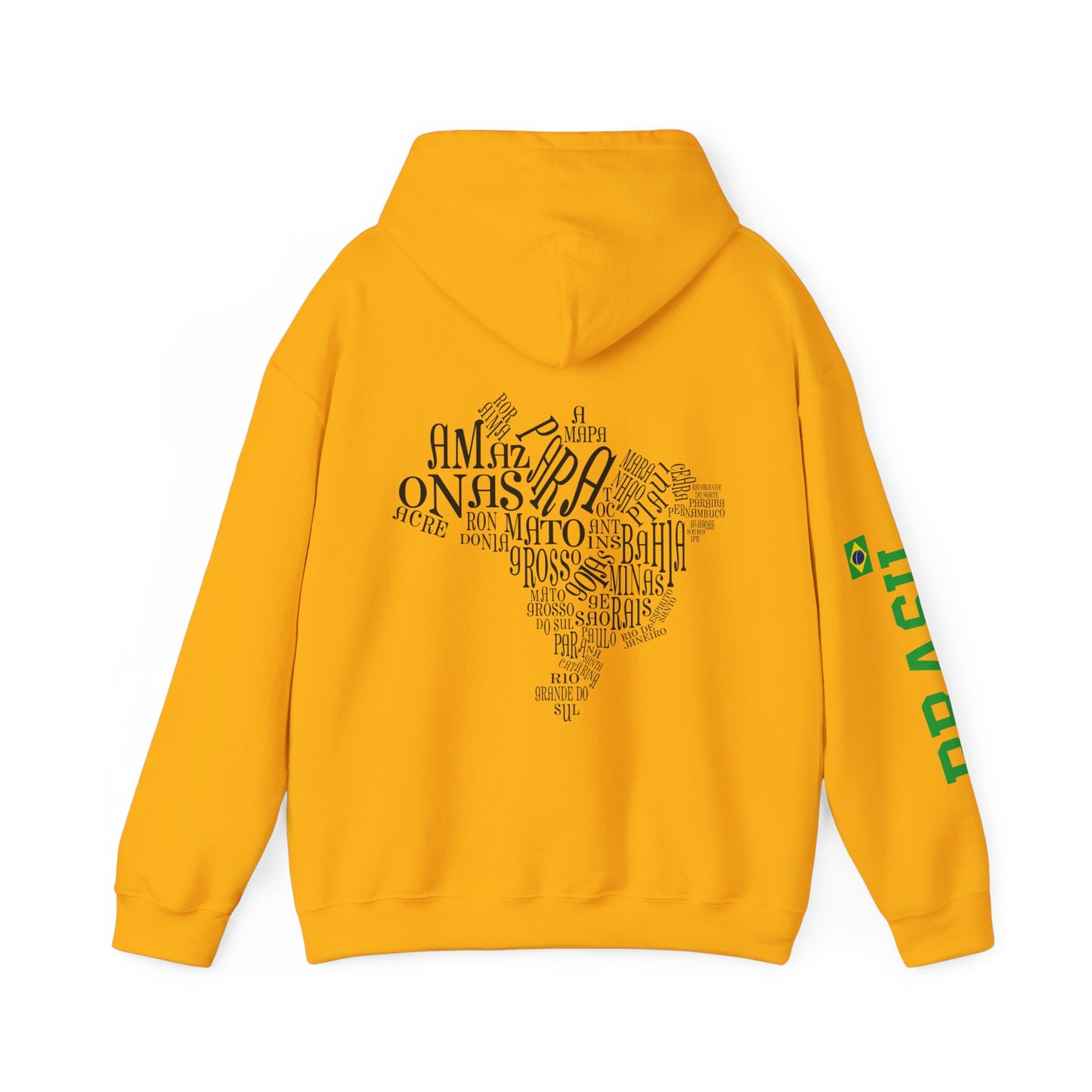 Unisex Heavy Blend™ Hooded Sweatshirt - Brazilian Flag & Map Design