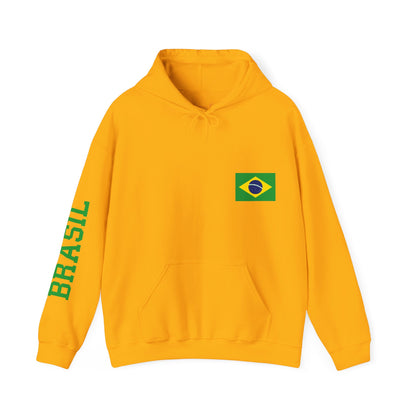 Unisex Heavy Blend™ Hooded Sweatshirt - Brazilian Flag & Map Design