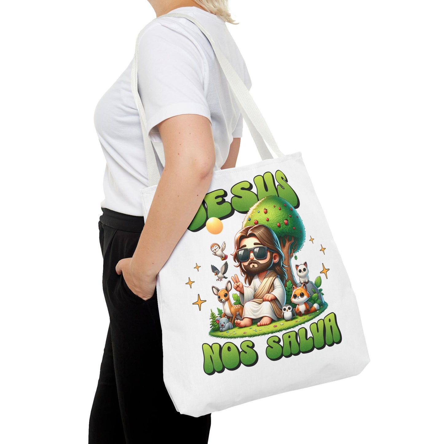 White Tote Bag - Family Bundle -  "Jesus nos Salva"