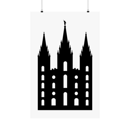 Black and White Salt Lake City Temple Art Print - Mormon Faith