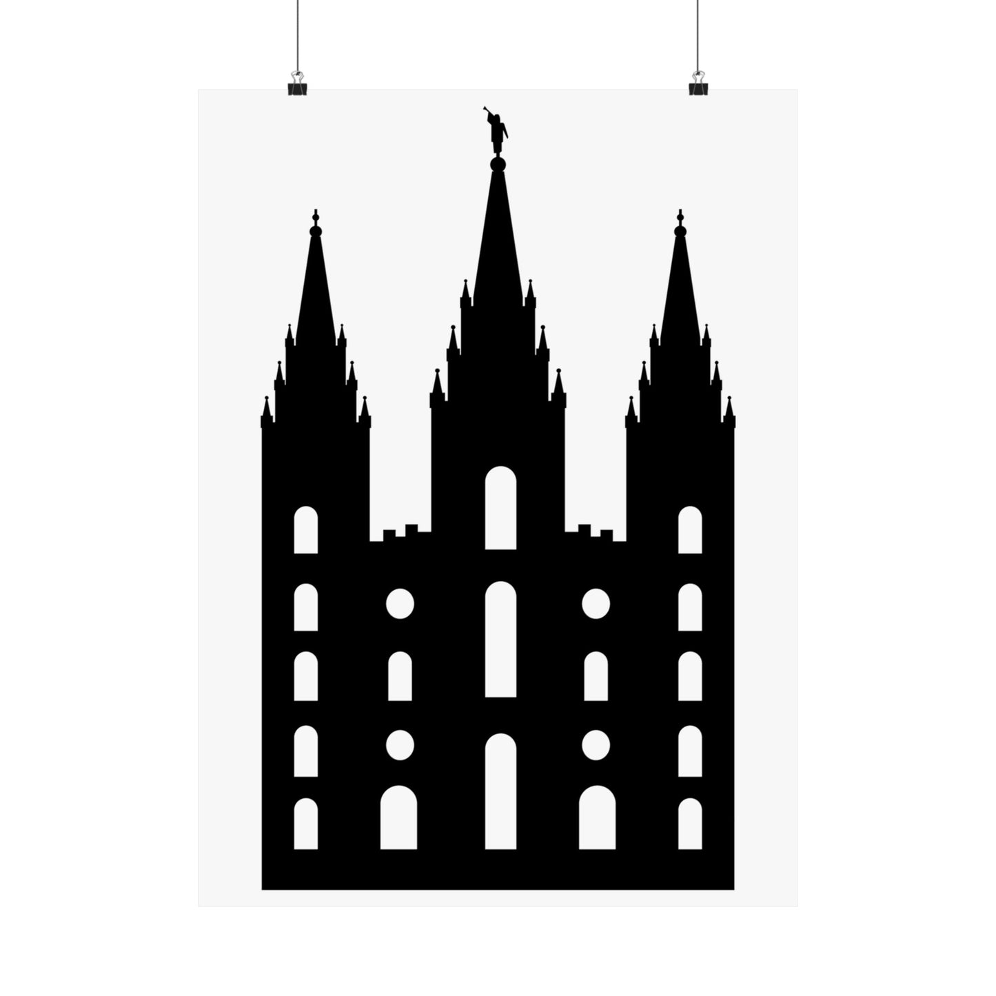 Black and White Salt Lake City Temple Art Print - Mormon Faith