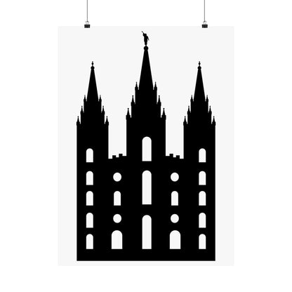 Black and White Salt Lake City Temple Art Print - Mormon Faith