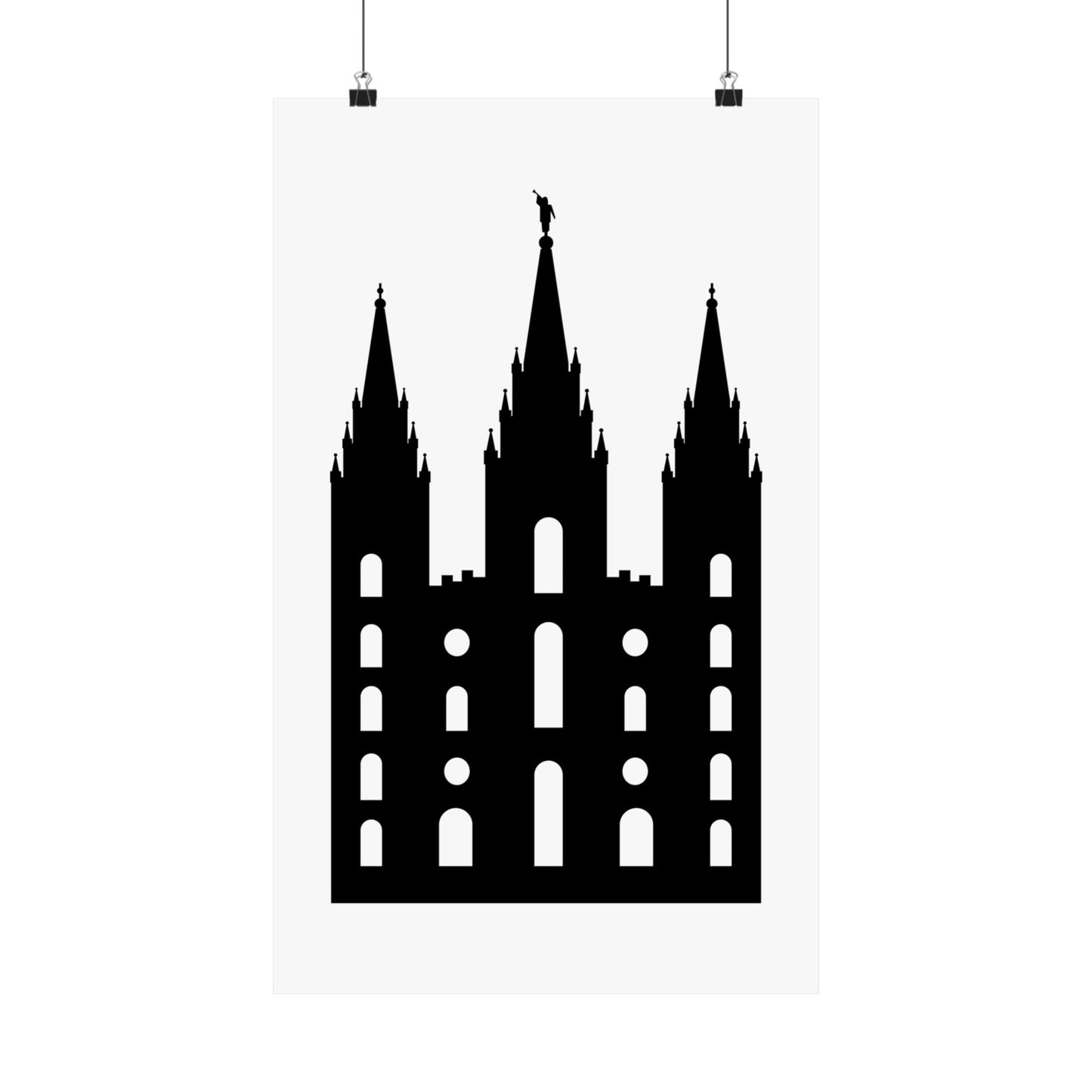 Black and White Salt Lake City Temple Art Print - Mormon Faith