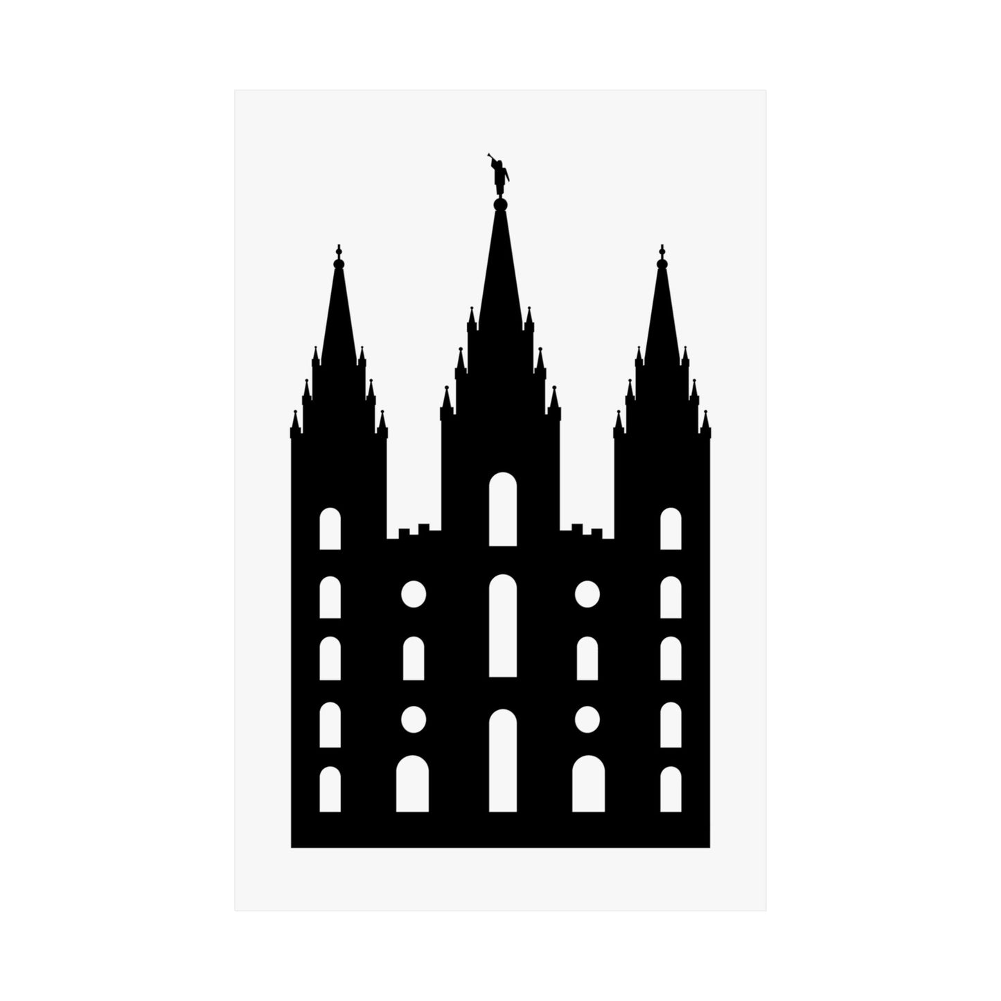 Black and White Salt Lake City Temple Art Print - Mormon Faith