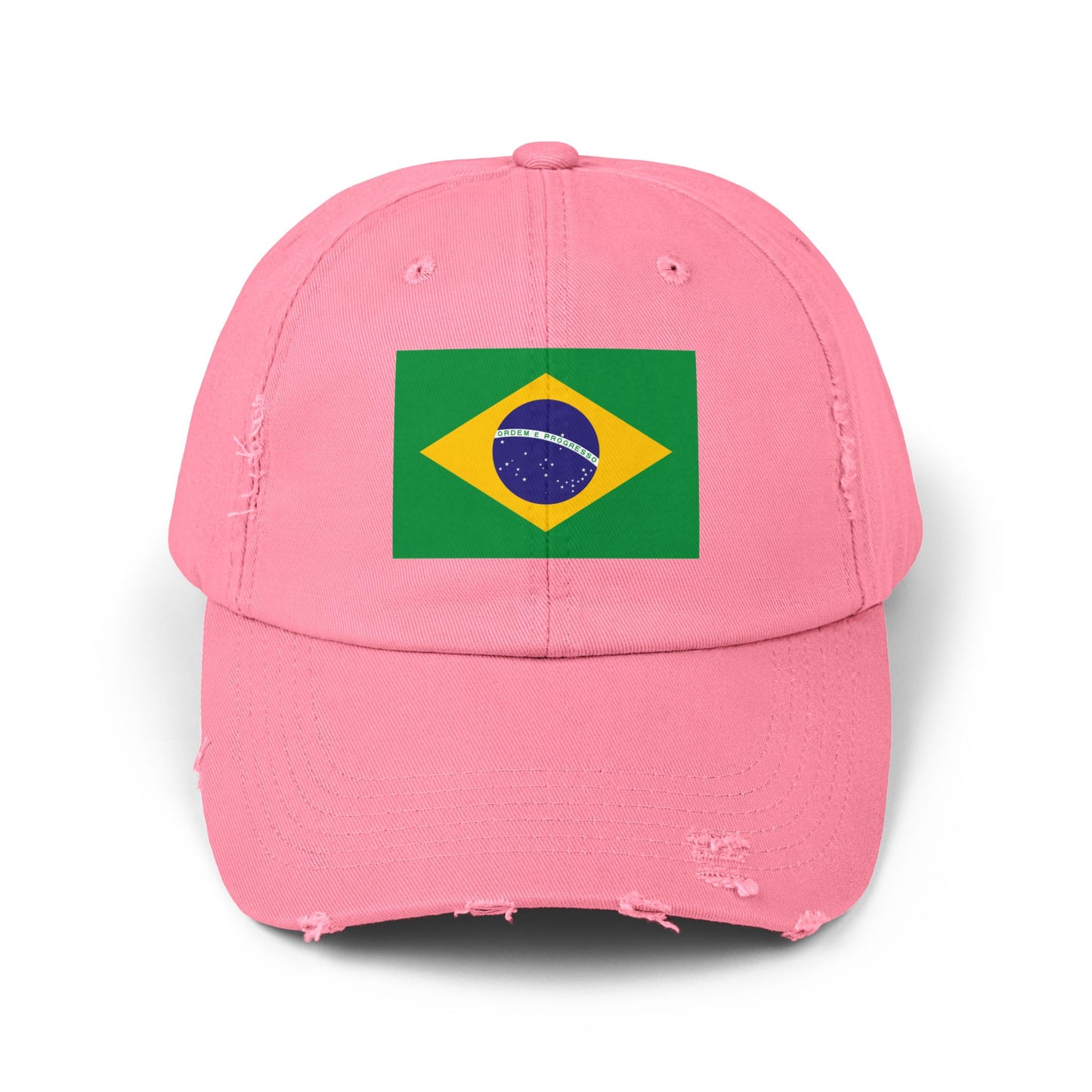 Brazil Flag Distressed Cap -  Brasil Unisex Casual Hat - South America