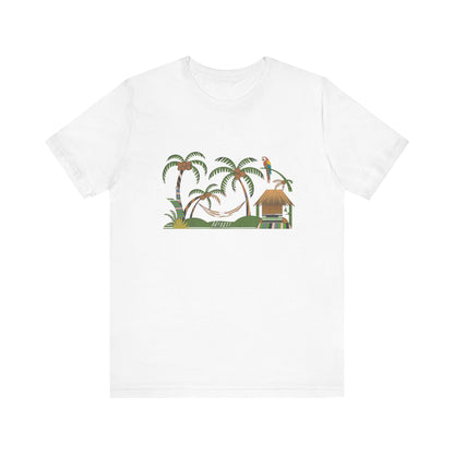 Unisex Tropical Paradise Graphic Tee - Relaxing  Vibes