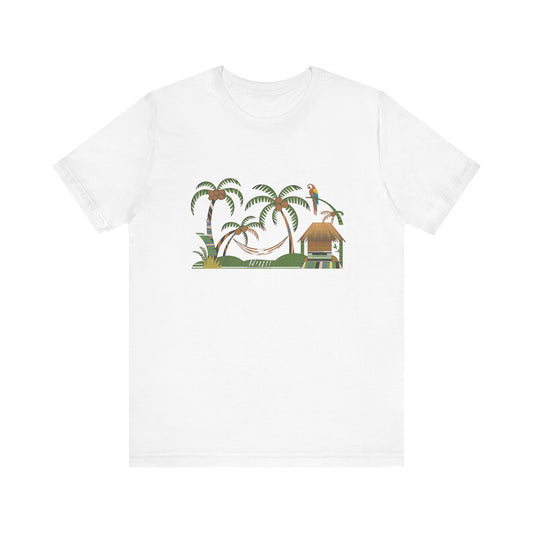 Unisex Tropical Paradise Graphic Tee - Relaxing  Vibes