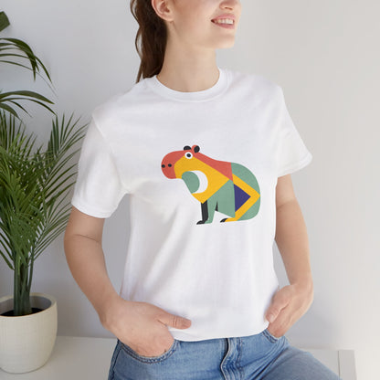 Colorful Capybara Unisex Tee - Fun Graphic Short Sleeve Shirt for Animal Lovers