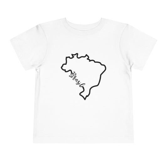 Toddler T-Shirt with Brazilian Flag Design - 2T to 5T - Silhueta Brasil