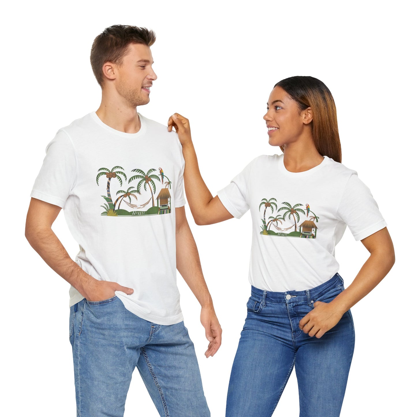 Unisex Tropical Paradise Graphic Tee - Relaxing  Vibes