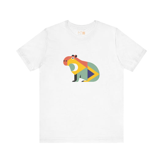 Colorful Capybara Unisex Tee - Fun Graphic Short Sleeve Shirt for Animal Lovers