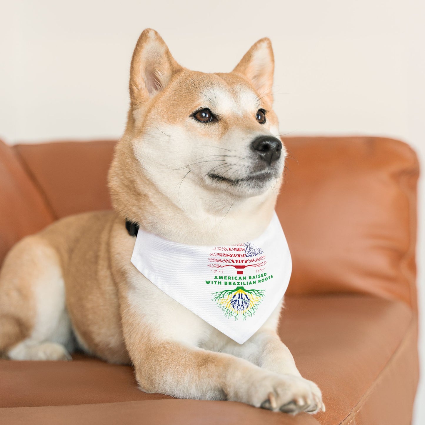 White - Pet Bandana Collar - Brazilian Roots