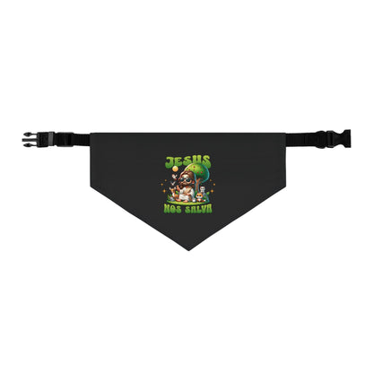 "Jesus nos Salva" Black Pet Bandana Collar  - 4 Sizes