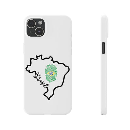 Capa de Celular iPhone X Slim, XR, XS, 7 a 15 - Branco - Bandeira Brasileira