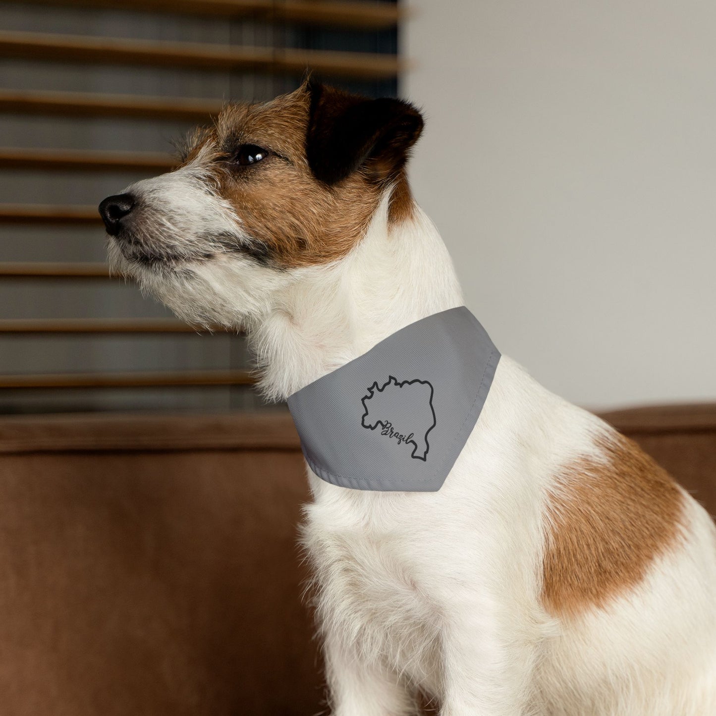 White Pet Bandana Collar - Silhueta Brasil