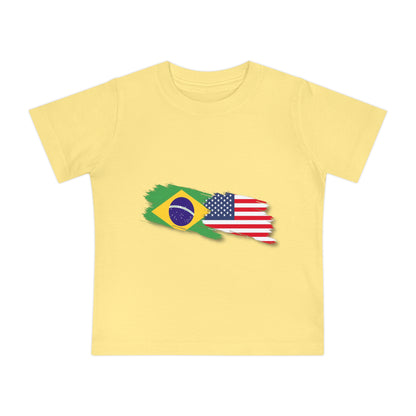 Adorable Brazilian Vibes Baby T-Shirt (3-24 Months) - Brasil/USA