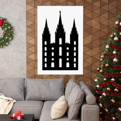 Black and White Salt Lake City Temple Art Print - Mormon Faith