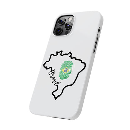 Capa de Celular iPhone X Slim, XR, XS, 7 a 15 - Branco - Bandeira Brasileira