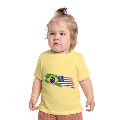 Adorable Brazilian Vibes Baby T-Shirt (3-24 Months) - Brasil/USA