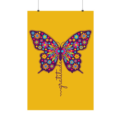 Matte Vertical Poster – “Gratitude” Amarelo /Amarillo