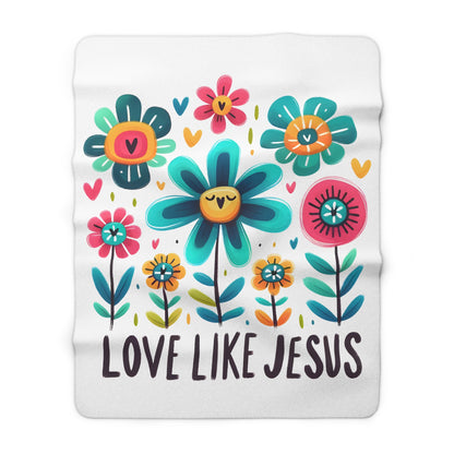 "Love Like Jesus" Cozy Fleece Blanket - Inspirational Christian Gift