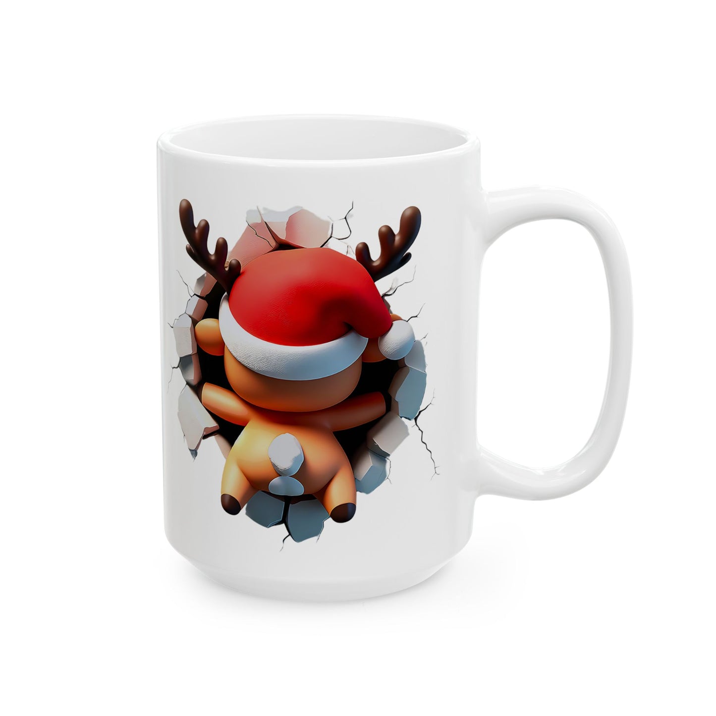 Reindeer Wall Break Ceramic Mug - Christmas